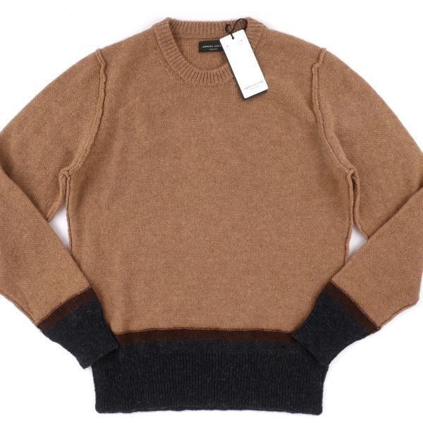 【新品未使用】PAOLO PECORA パオロペコラ◆Made in Italy◆M◆ウール クルーネック ニット セーター◆モヘア ダブルフェイス拍卖