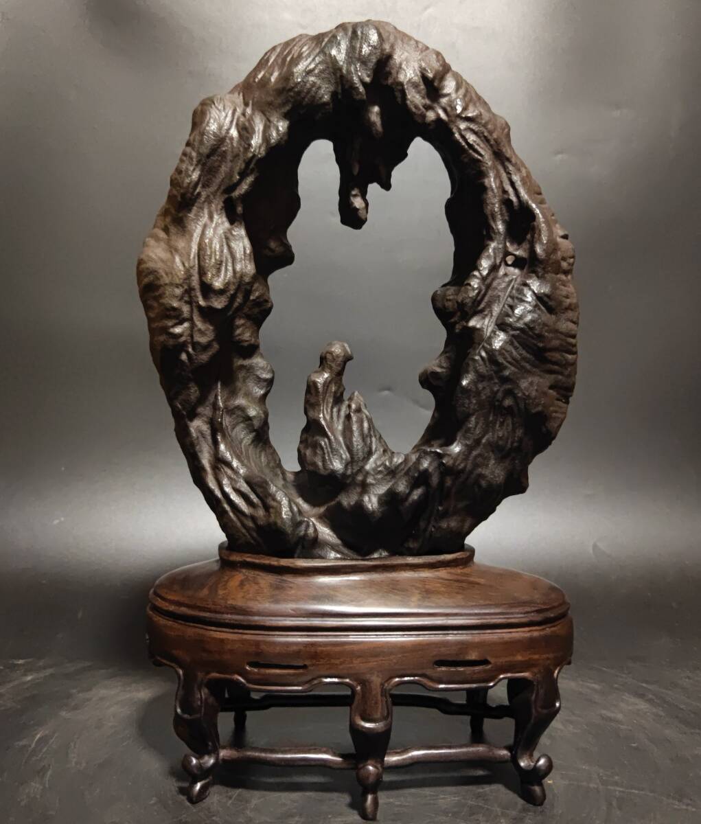 旧蔵 清 霊璧石 縁 極細工 中国古玩 骨董品 古美味 209拍卖