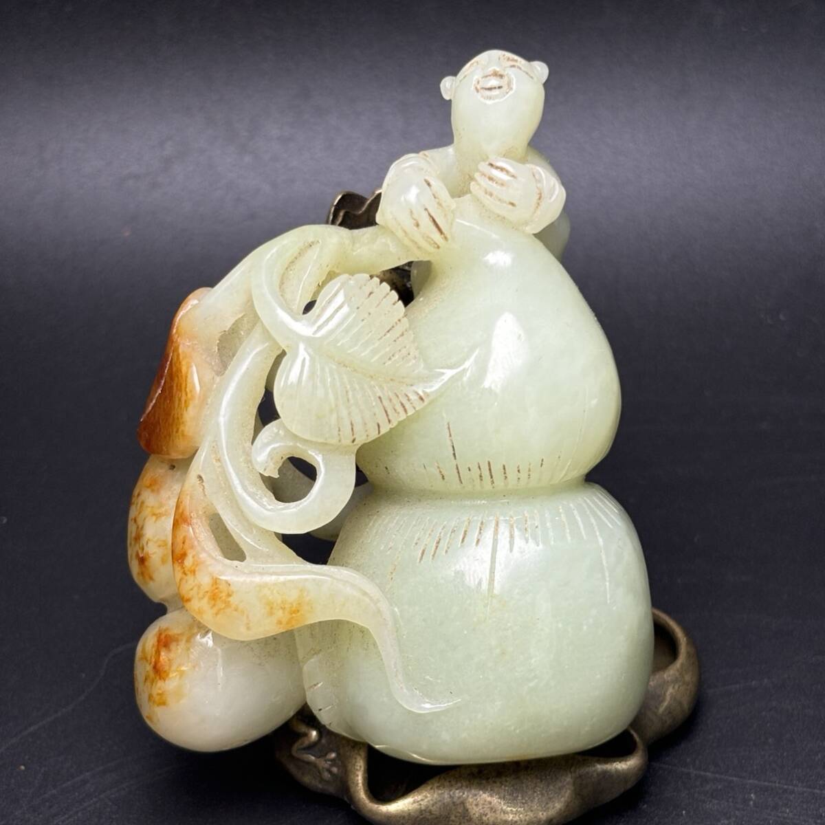 旧蔵 清 玉彫 和田玉 福祿長壽 彫刻精美 玉質温潤 包漿醇厚 沁色美觀 極細工 中国古玩 骨董品 古美味 209拍卖