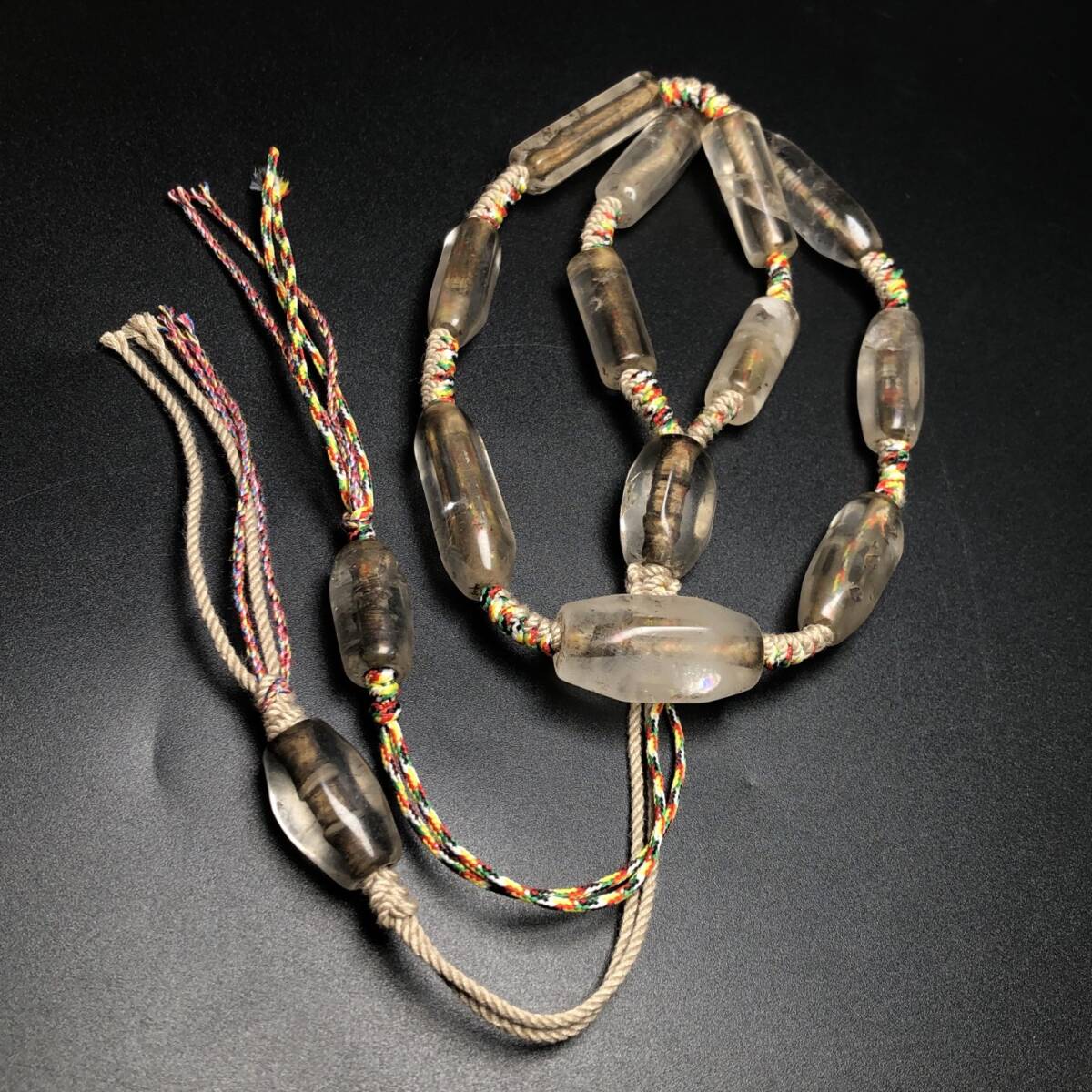 旧蔵 清 白水晶 多寶項鏈 寓意:對練氣 供仏 避邪 鎮宅 占卜都擁有強大的正向及神仏加持能力 極細工 中国古玩 骨董品 古美味 209拍卖