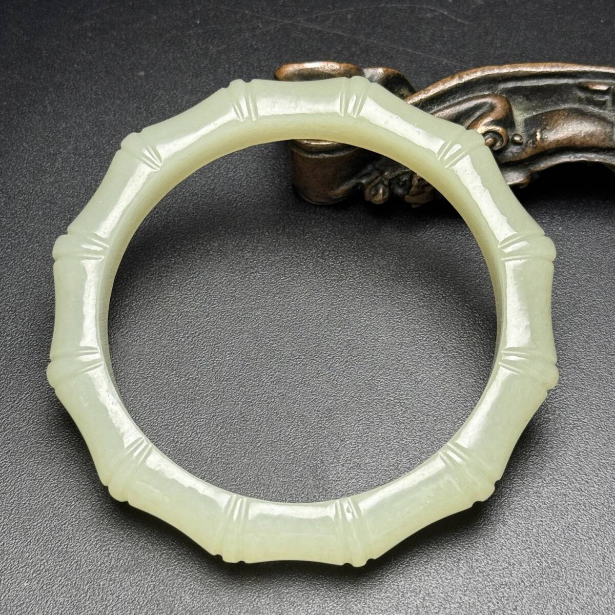 旧蔵 清 玉彫 和田玉 竹節腕輪 高鳳亮節 ステップアップ 彫刻精美 玉質温潤 極細工 中国古玩 骨董品 古美味 209拍卖