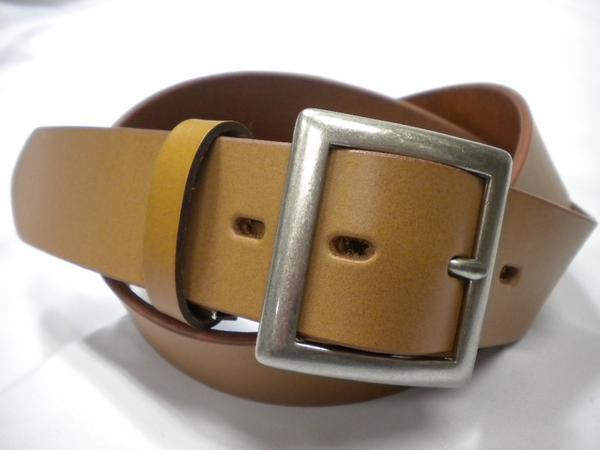 【ベルト館】40mm オイルレザーベルト 薄茶 M <即決>拍卖