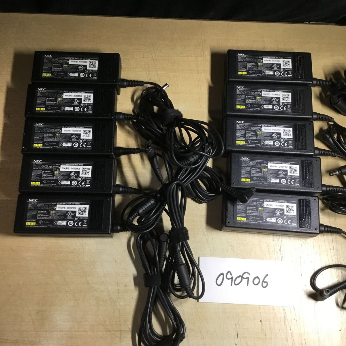【送料無料】(090906E) 10個セット NEC AC Adapter ADP91 19V-3.42A 純正品 ACアダプター メガネケーブル付 中古品拍卖
