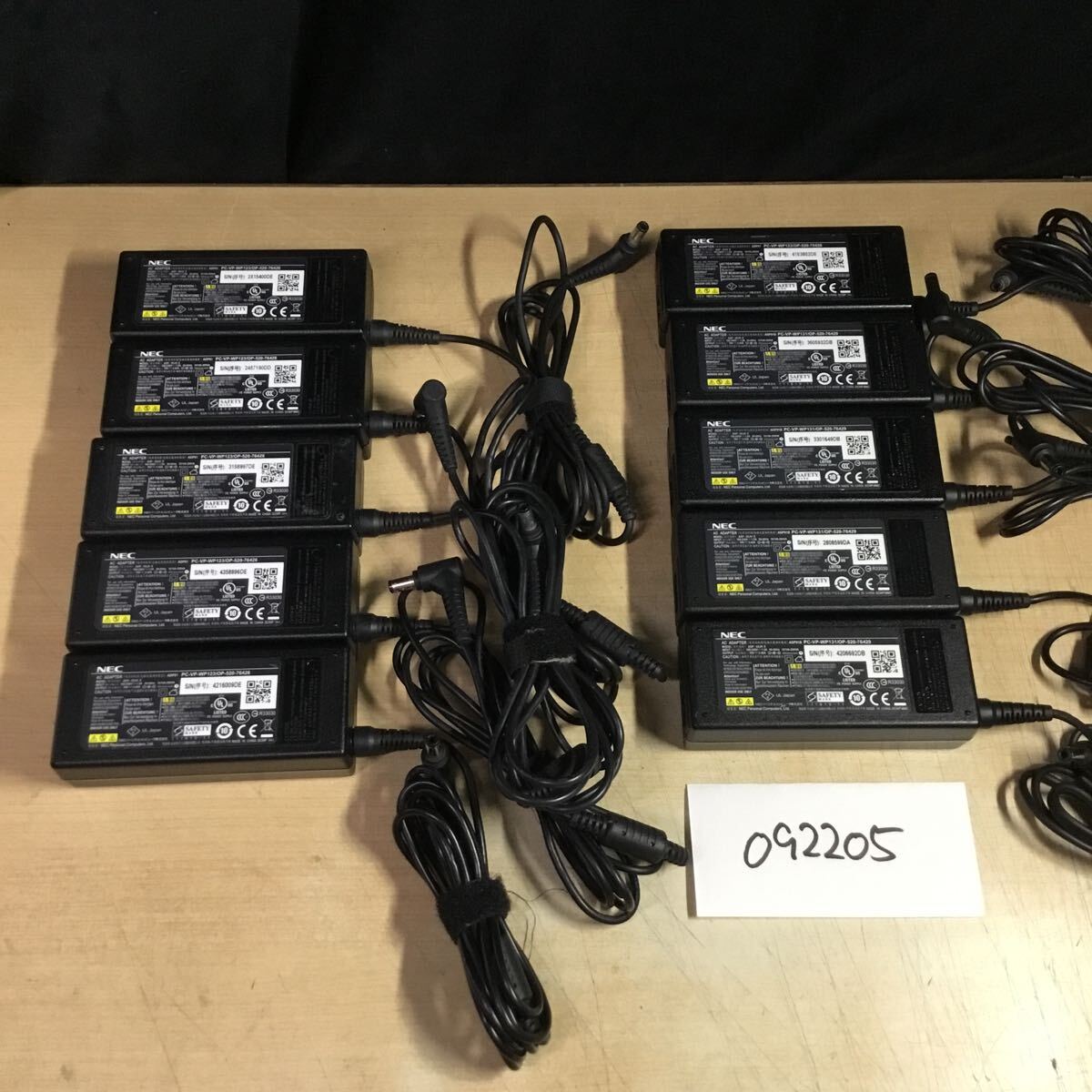 【送料無料】(092205E) 10個セット NEC AC Adapter ADP91 19V-3.42A 純正品 ACアダプター メガネケーブル付 中古品拍卖
