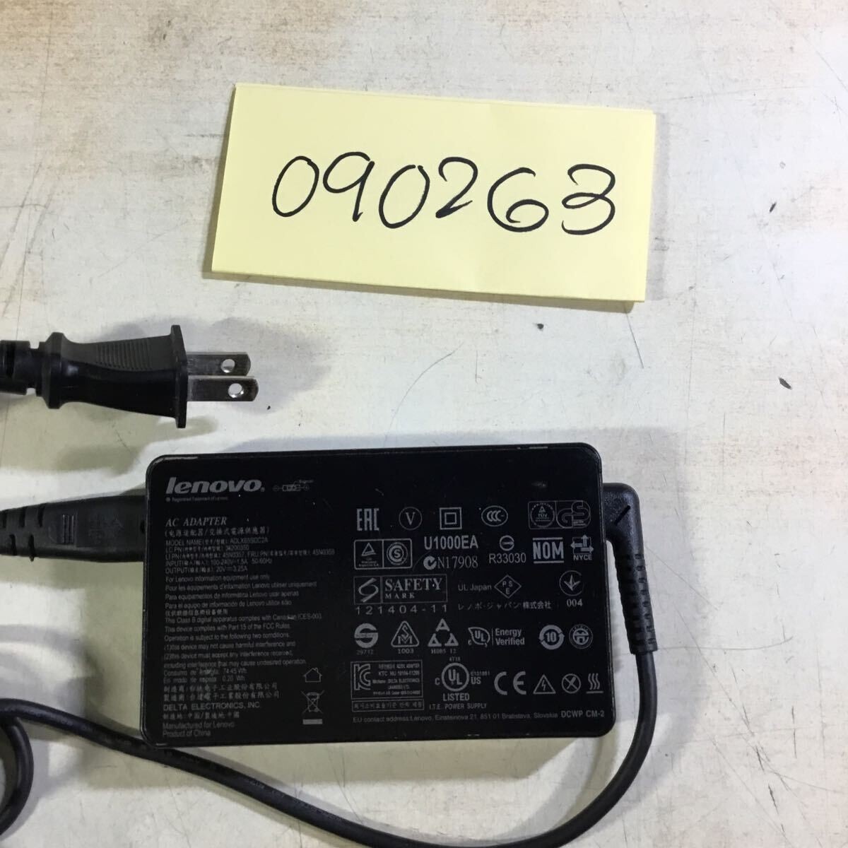 【送料無料】(090263B) LENOVO 65W ADLX65SDC2A 20V3.25A 純正品 ACアダプター メガネケーブル付 中古品拍卖
