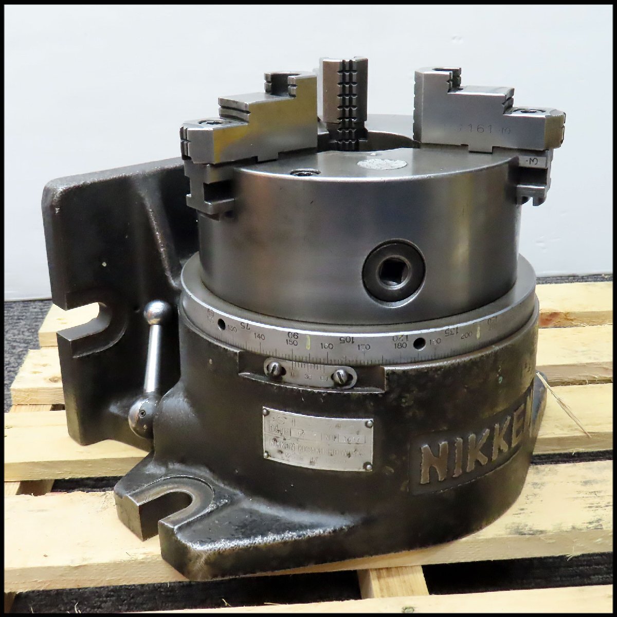 ■日研工作所 インデックステーブル SI-71/2/Φ 約189mm スクロールチャック 割り出し盤/7.5インチ 分割爪 サーキュラーテーブル拍卖