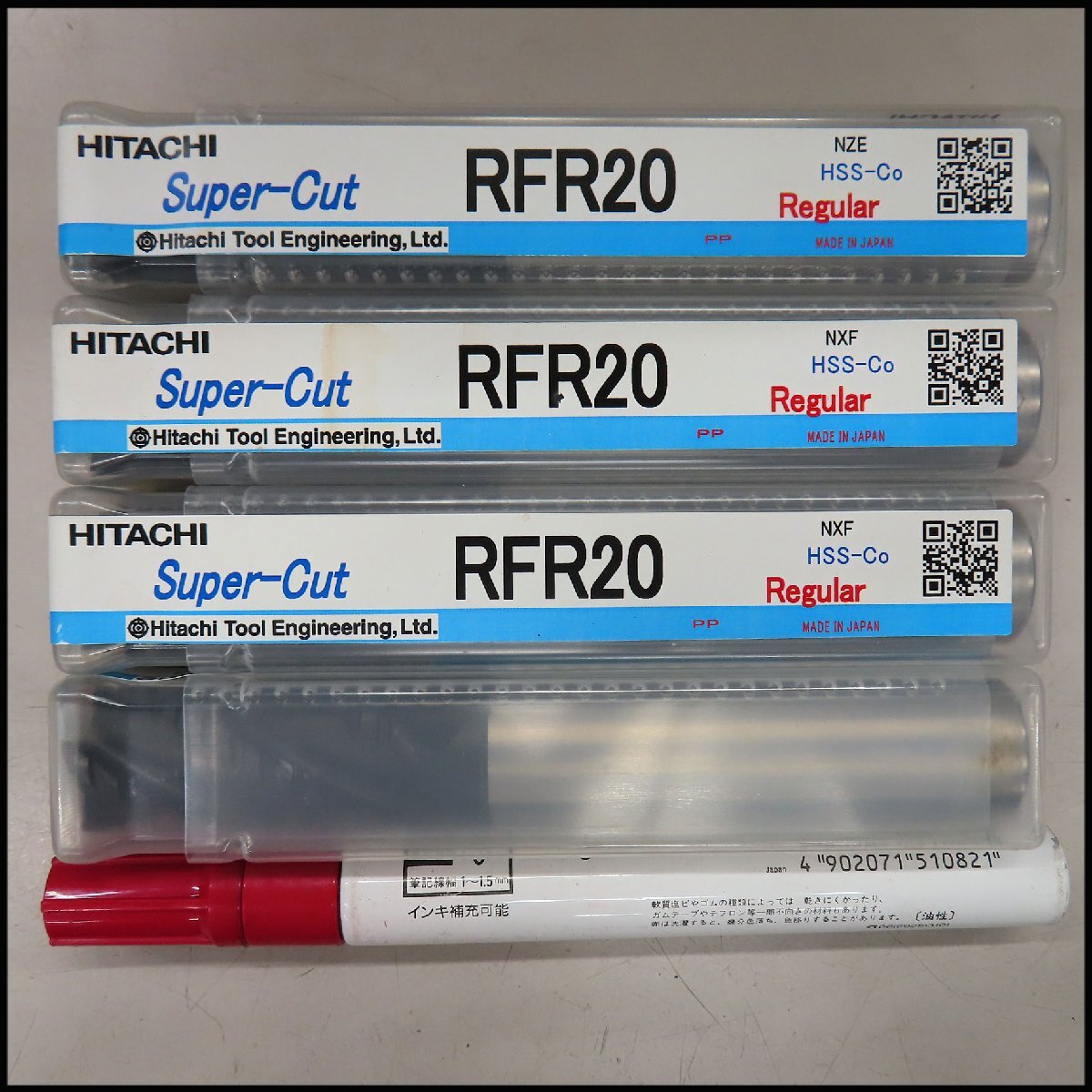 ■E-f3)未使用 日立ツール スーパーカット エンドミル RFR20 4本セット/Φ20mm ハイス(HSS-Co) ラフィング エンドミル/切削工具拍卖