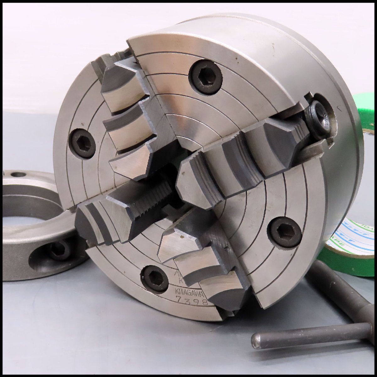■未使用? 北川 Φ150mm 4ツ爪 インデペンデントチャック IC-6? Φ50mm軸用 取付治具付き?/6インチ 小型旋盤用 4爪単動チャック拍卖