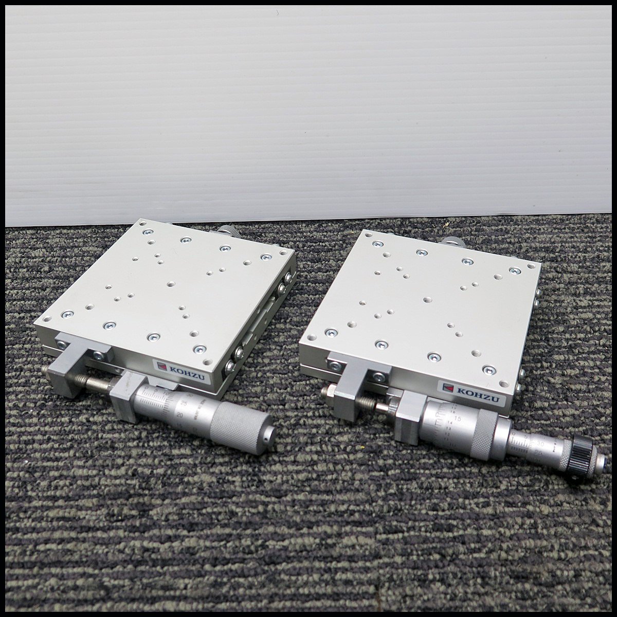 △B) 2台セット KOHZU/神津精機 手動 X/XYステージ 100mm×100mm XM10A-S1 YM10A-S1 位置決めステージ/1軸ステージ拍卖