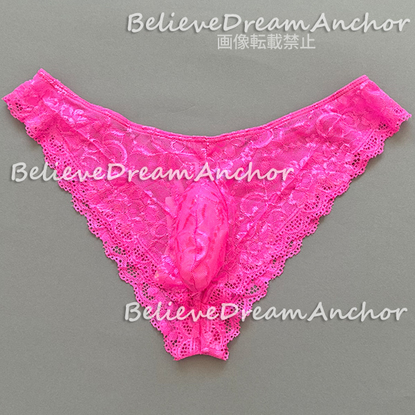 *即決*新品*7200*オール レース セクシー メンズ ショーツ*L*ピンク*ブリーフ ローライズ ビキニ パンツ 下着 女装 ドラァグクイーン拍卖