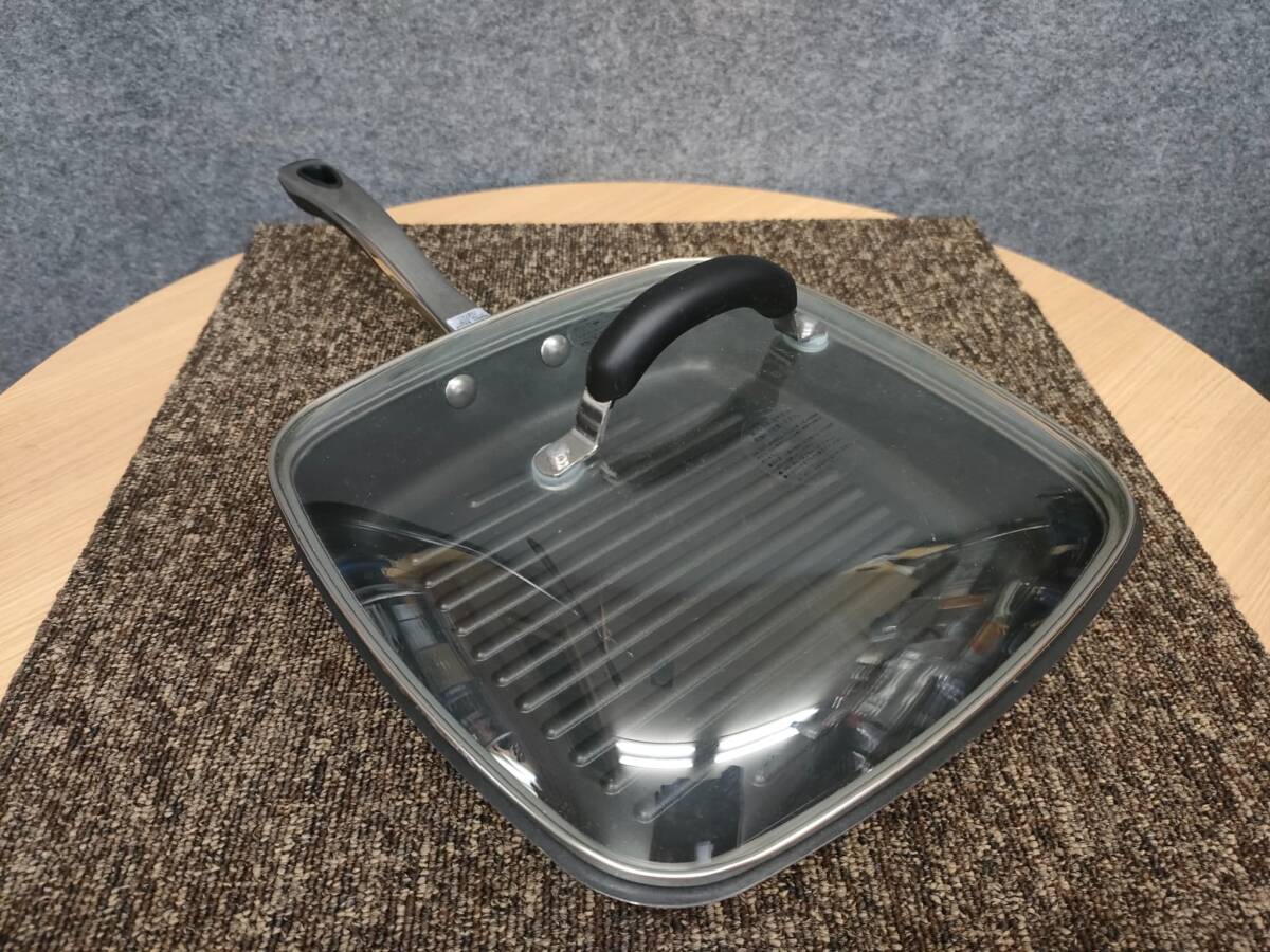 Meyer マイヤー スクエアグリルパン 片手フライパン 蓋付き拍卖