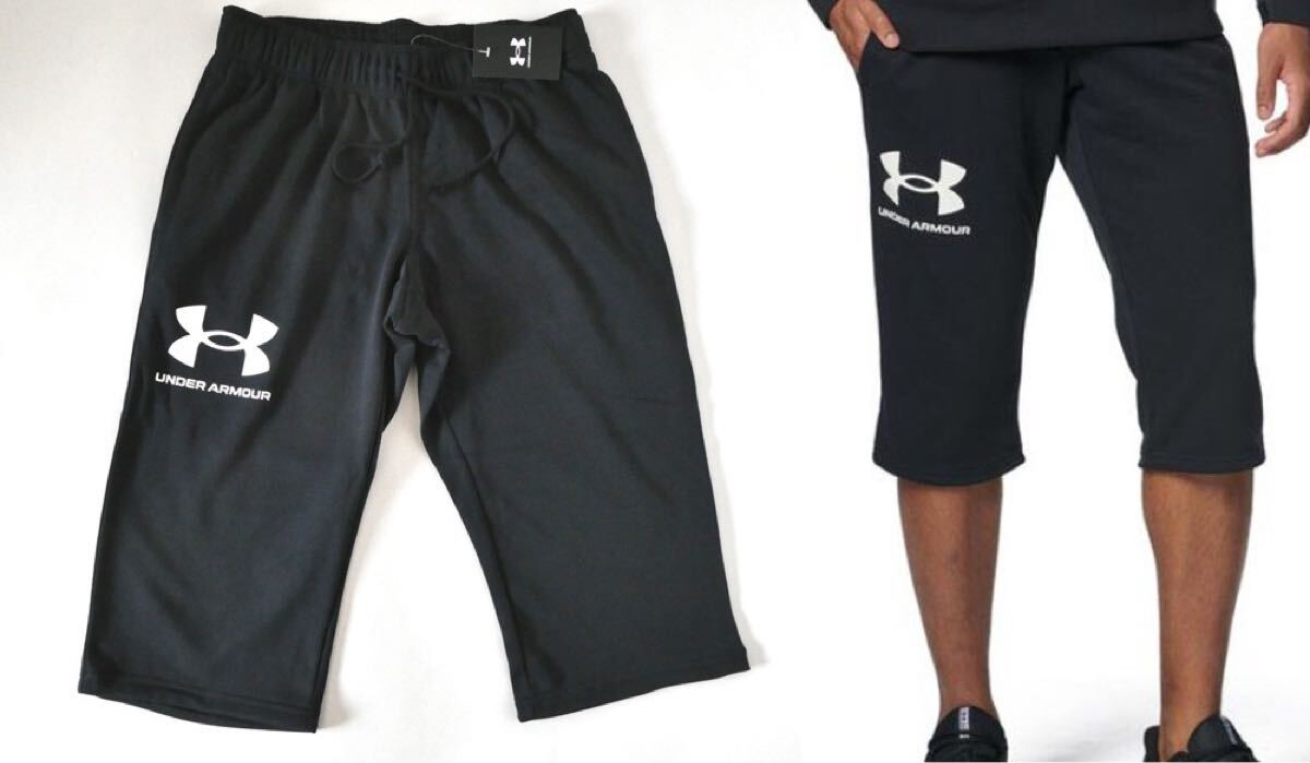 アンダーアーマー 新品!UAライバルテリー 3/4パンツ L黒 送料無料UNDER ARMOUR 7分丈パンツ拍卖