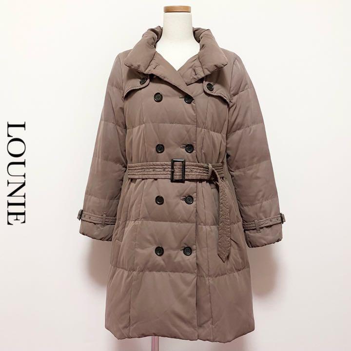 送料無料 美品 LOUNIE ベルト付 ボリューム ダウン トレンチ コート拍卖