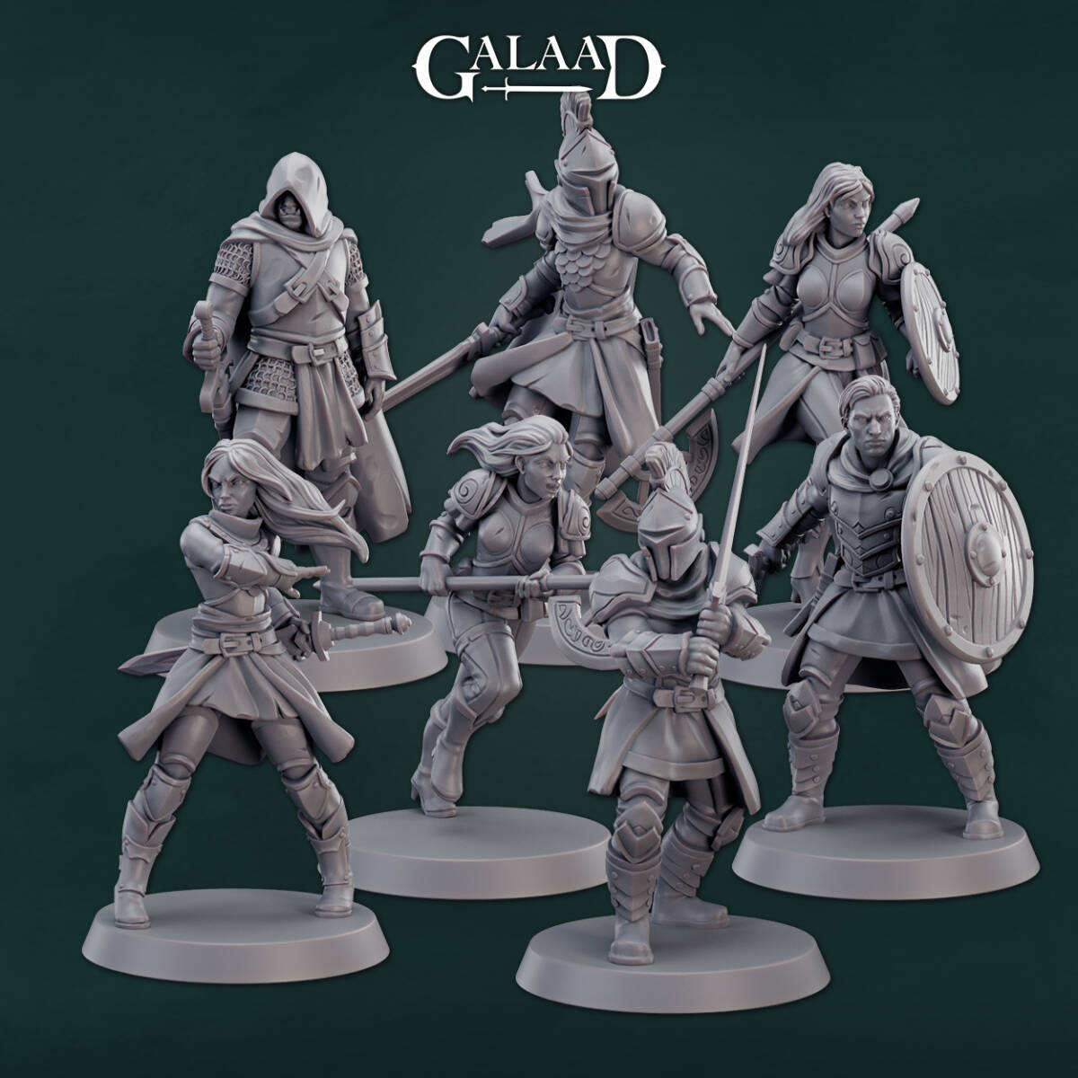 Galaad Miniatures | 2024年11月リリース 7体set 32mm 正規品 | 3Dプリント ミニチュア TRPG 拍卖