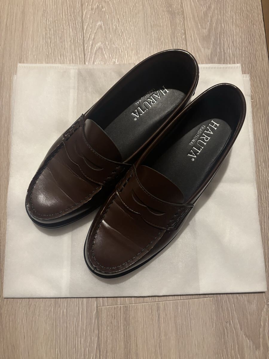 ほぼ未使用 HARUTA ハルタ ブラウン ローファー 靴 25.5 EE ユニセックス 男女兼用 即決あり拍卖
