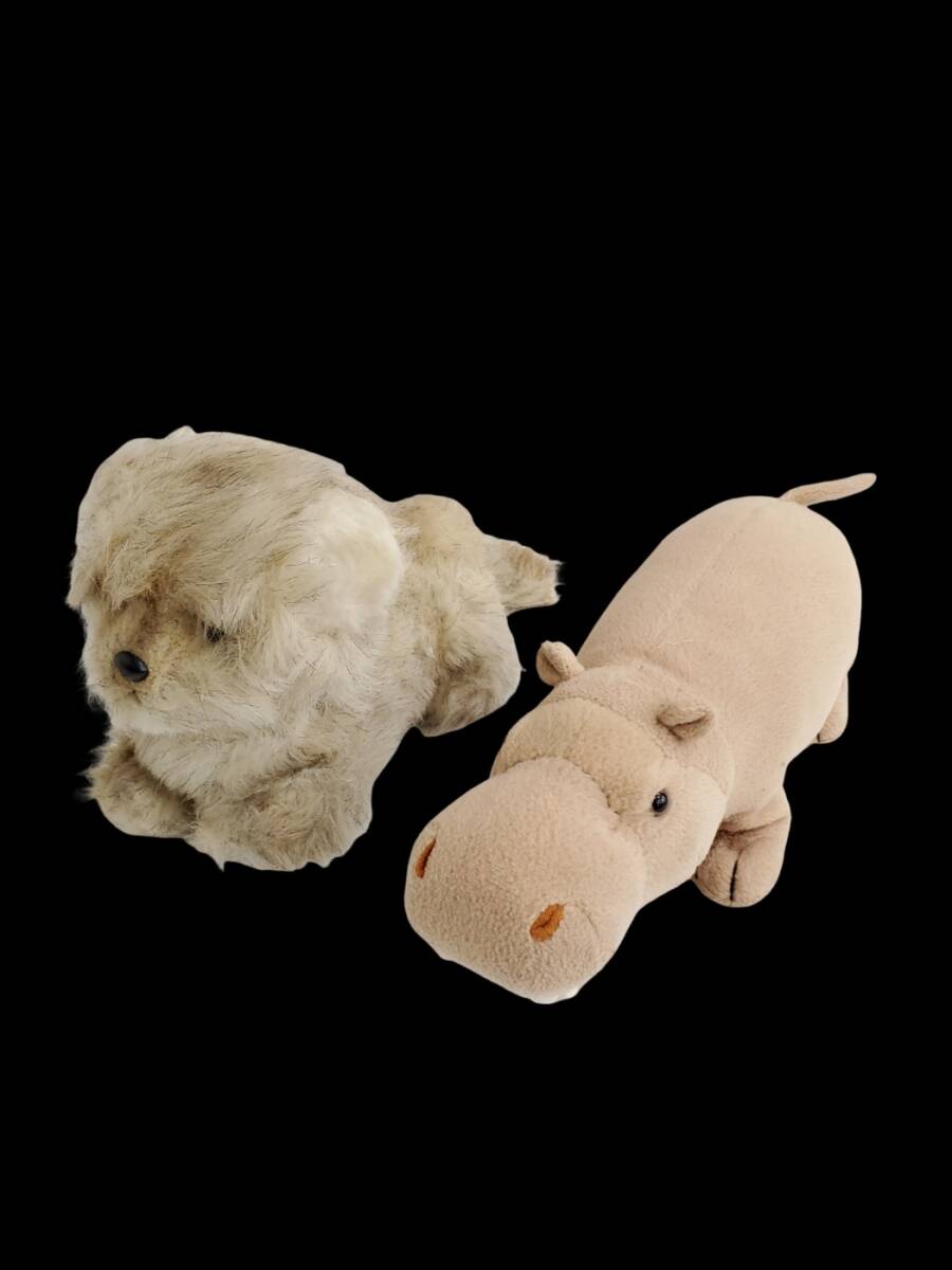 SAN-EI 三英 ぬいぐるみ 2点セット 犬 ドッグ ホワイト Stuffed Animal/かば カバ 拍卖