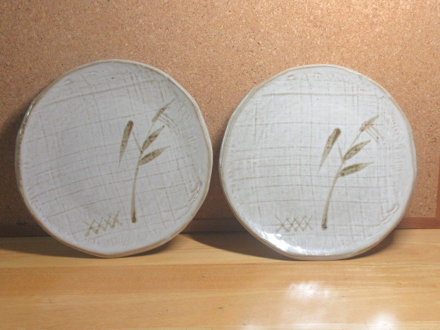 ★鉄絵「笹図」夫婦皿2枚セット★幕末明治・盛器・菓子器・長寿贈答★焼き物・完品★骨董/レア/ビンテージ/レトロ/アンティーク/美品★拍卖