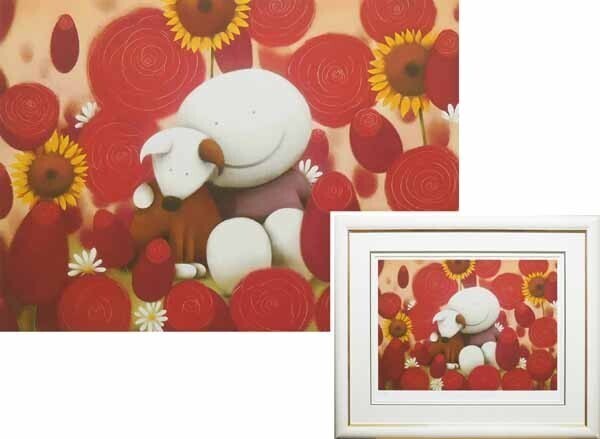 *真作* 人気画家 ダグハイド(DOUG HYDE)「THE SECRET ROSE GARDEN」可愛い限定版画 直筆サイン入/ジークレー/イギリス人/薔薇/バラ/絵画拍卖