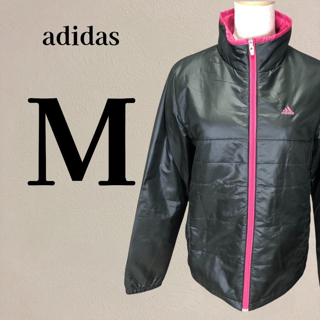 美品 アディダス ゴルフウェア スポーツウェア 中綿ジャケット M 黒/ピンク拍卖