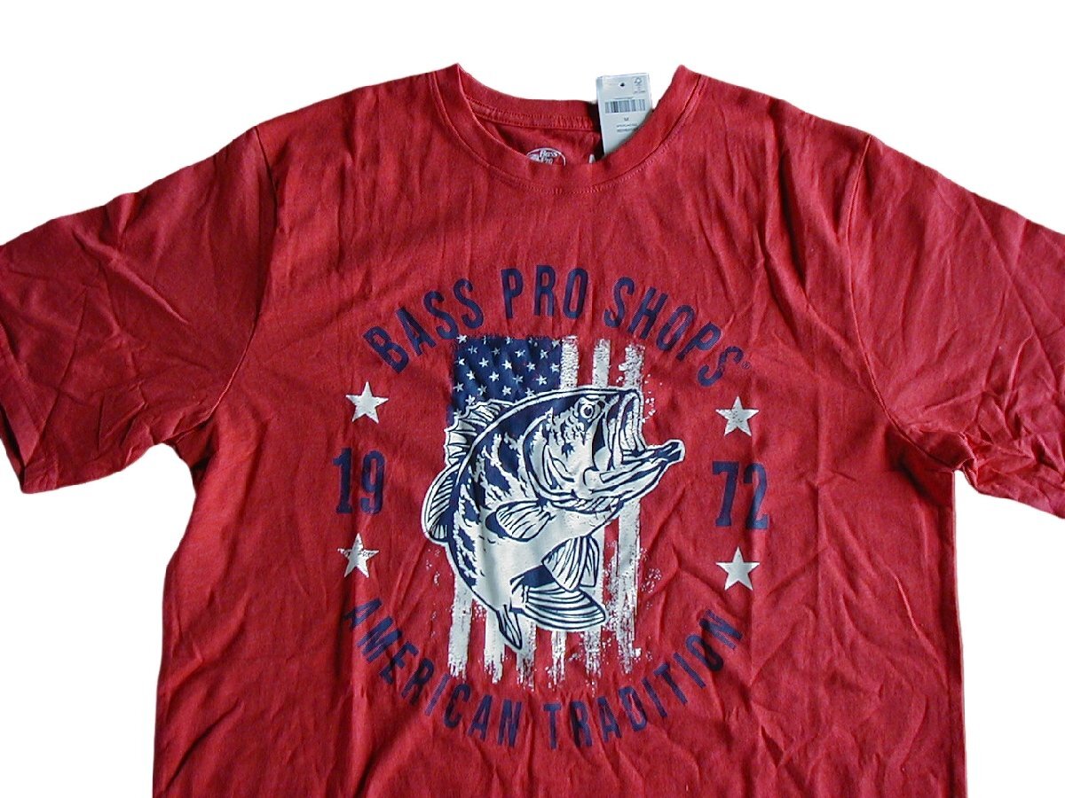 【未使用M】バス・プロ・ショップス M’s FLAG TEE ■ BASS PRO SHOPS レッド (Red Heather) ■拍卖