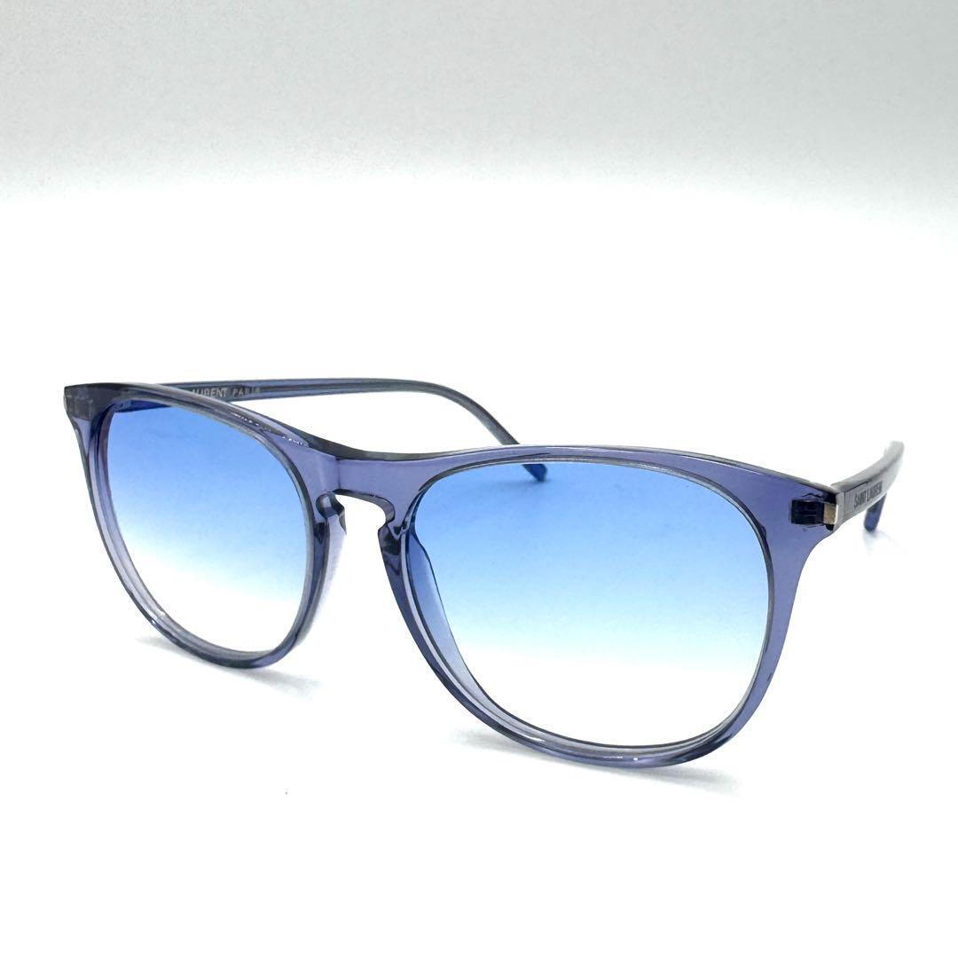 【美品】SAINTLAURENT サンローラン サングラス クリアブルー SL146拍卖
