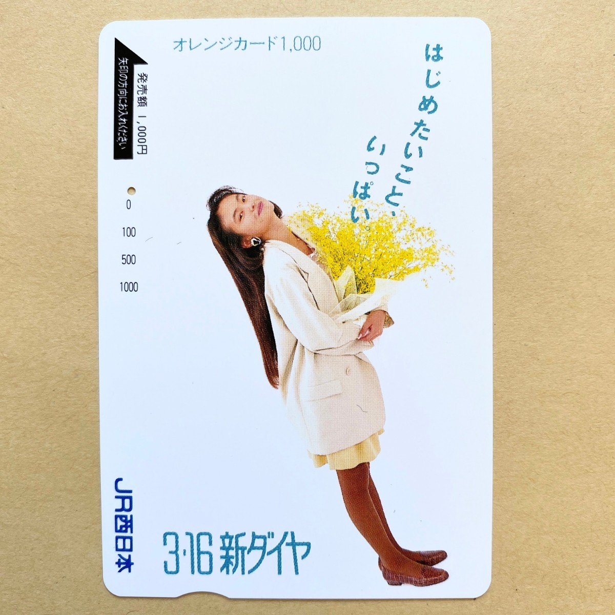 【使用済】 オレンジカード JR西日本 田中美奈子 3.16新ダイヤ拍卖