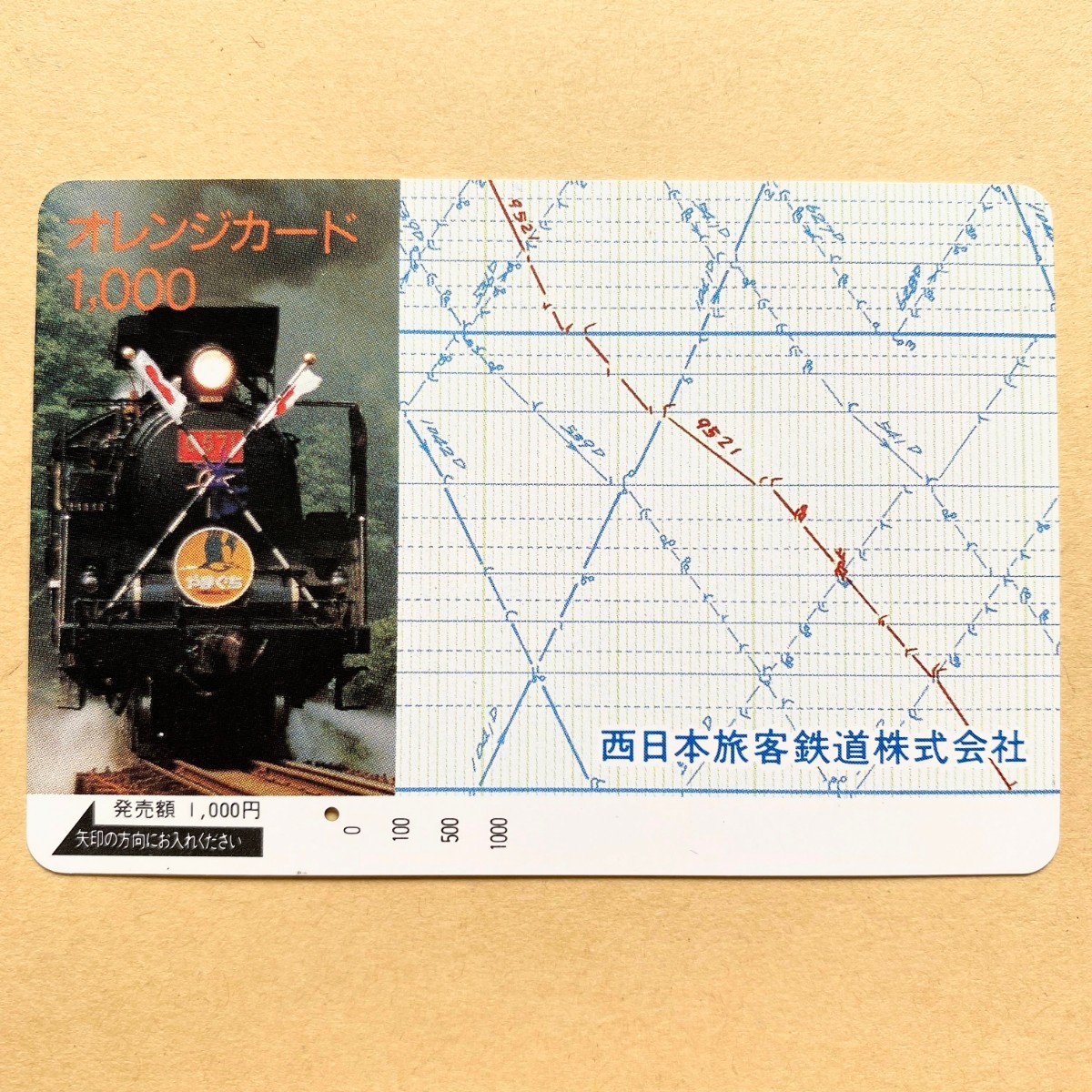 【使用済】 SLオレンジカード JR西日本 やまぐち号 ダイヤグラム 西日本旅客鉄道株式会社拍卖