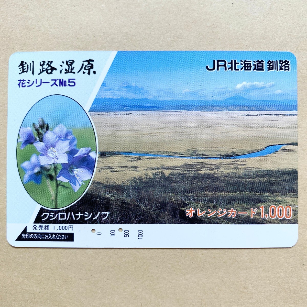 【使用済】 オレンジカード JR北海道 釧路湿原 花シリーズNo.5 クシロハナシノブ拍卖