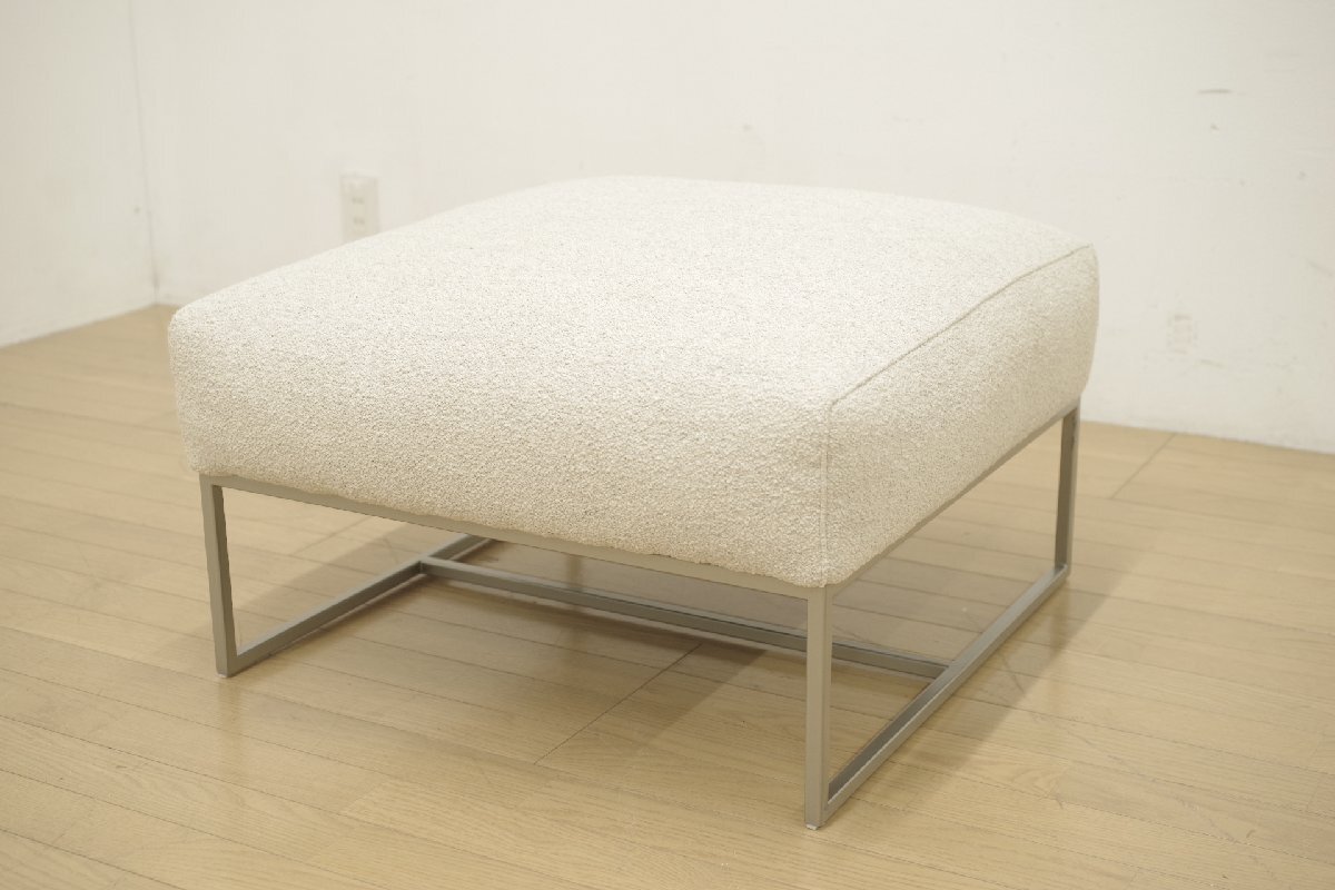 美品 erba エルバ フォーエバーヤング オットマン ファブリック ブークレ ベージュ モダン リビング IDC大塚 25万拍卖