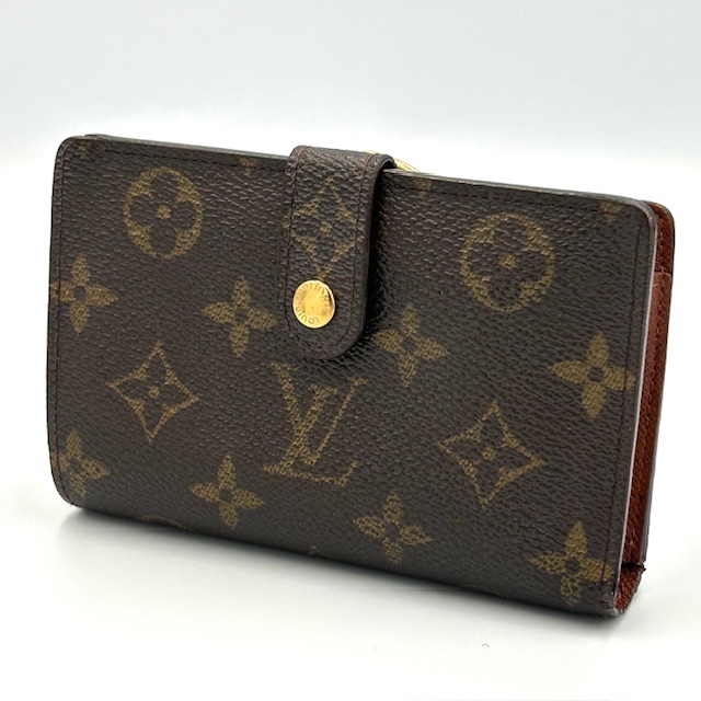 美品 ルイヴィトン ヴィエノワ モノグラム がま口 二つ折り財布 ユニセックス拍卖