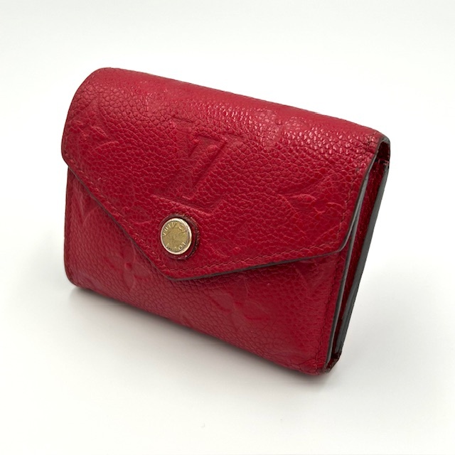 美品 ルイヴィトン モノグラム アンプラント ゾエ コンパクト レッド 三つ折り財布拍卖