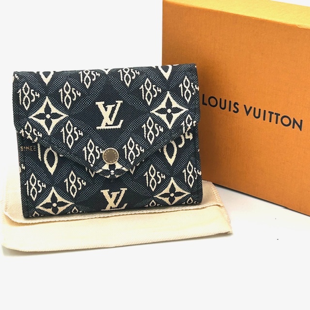 美品 ルイヴィトン ジャガード ポルトフォイユ・ヴィクトリーヌ 三つ折り財布拍卖