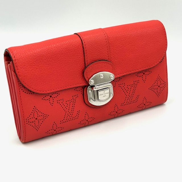 美品 ルイヴィトン マヒナ ポルトフォイユ・イリス 二つ折り 長財布拍卖