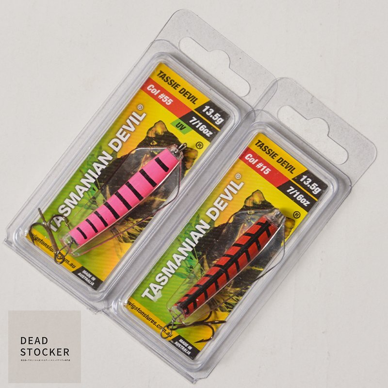 【新品2点】タスマニアンデビル 13.5g RED TERROR & PINK PANTHER カラフトマス レイクトローリング トラウト スプーン拍卖