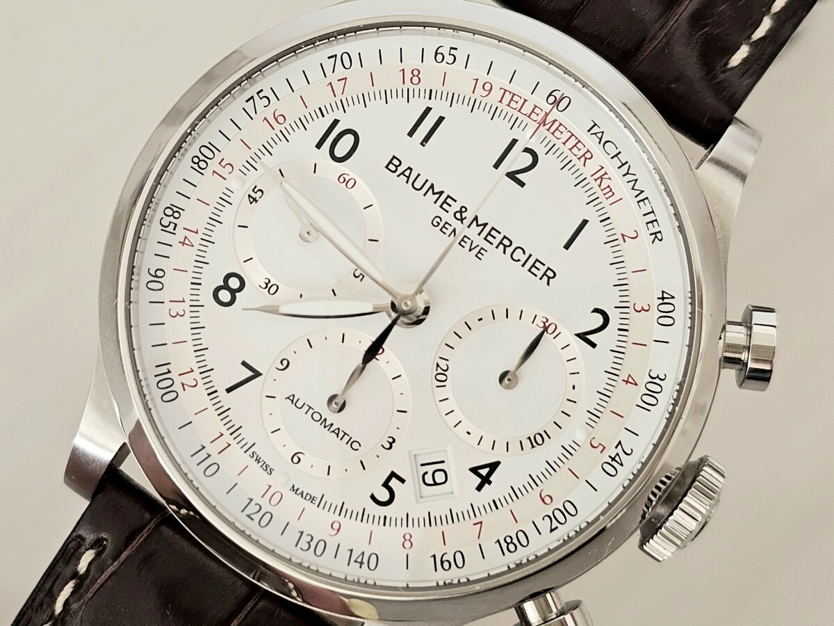 ヤフオク最安出品!極美品☆BAUME&MERCIER ケープランド クロノグラフ【MOA10041】65687 AT 定価456,500円 純正バックル型ブレス ギャラ有拍卖