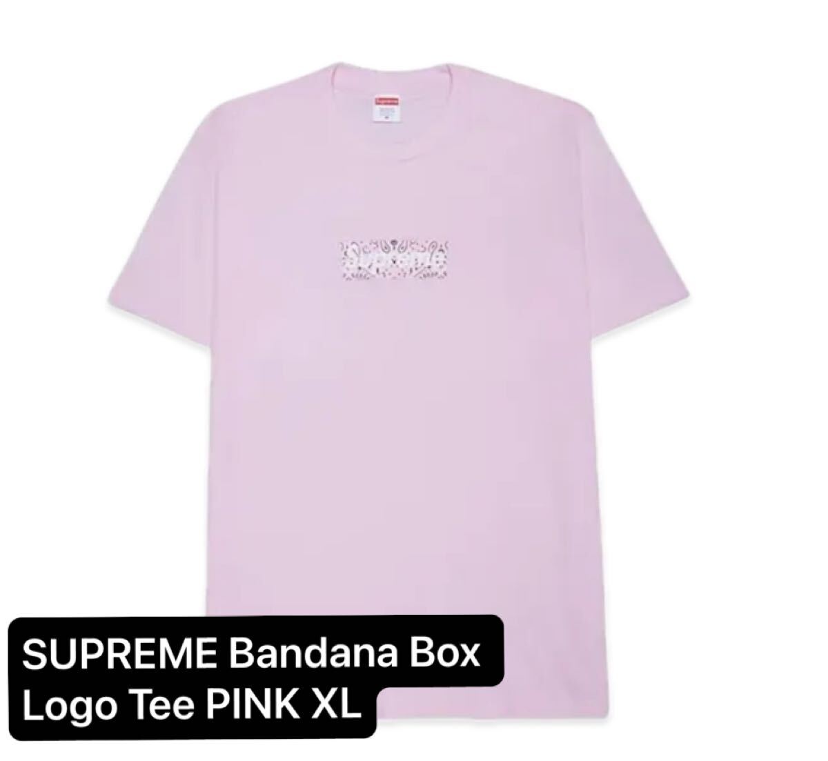 即決 19fw SUPREME Bandana Box Logo Tee XL PINK 国内正規タグ付 新品未使用 シュプリーム バンダナ ボックス ロゴ Tシャツ ピンク 希少拍卖
