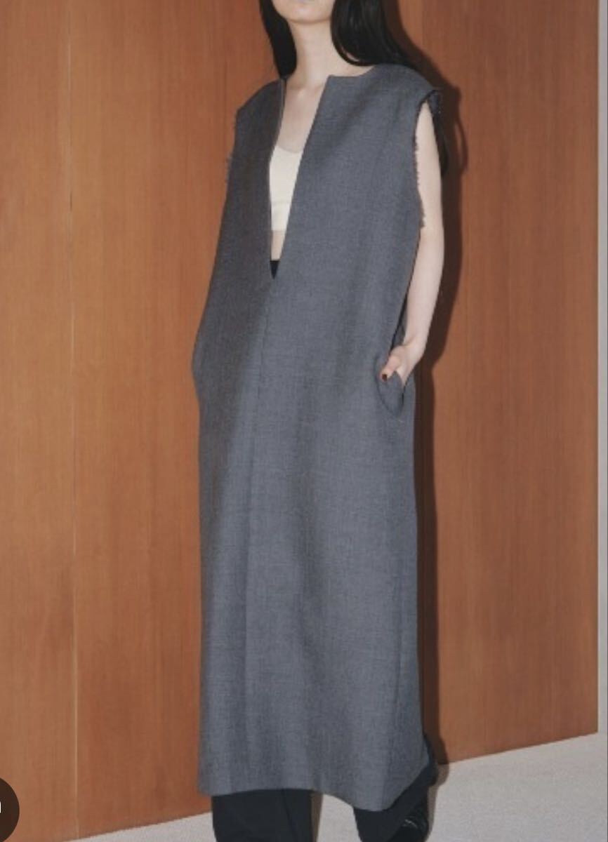 【todayful】ダブルフェイスウールキーネックドレス_グレー拍卖