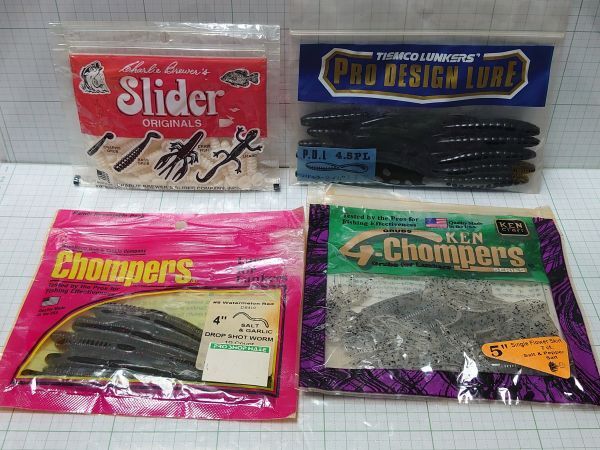 N3512) ドロップショットワーム シングル フラワースカート パドルラージ クラッピー Gチョンパーズ ケンクラフト スライダー セット拍卖