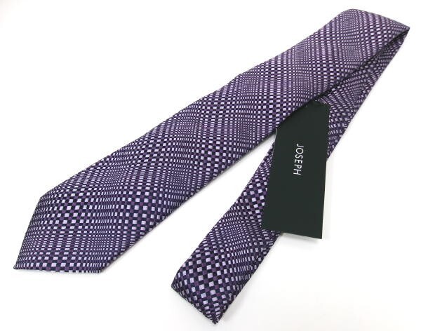 新品★JOSEPH HOMME ジョゼフオム★マイクロウェイブ シルクネクタイ★パープル拍卖