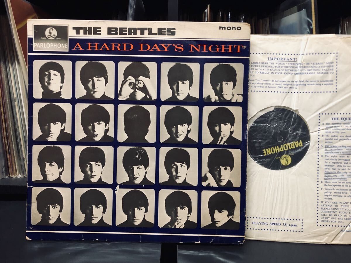 ブリット ロック Org モノラルLP ▼ The Beatles - A Hard Day's Night’64英Parlophone原盤 ▼ * ビートルズ * PMC1230 * MONO * UK初版 *拍卖