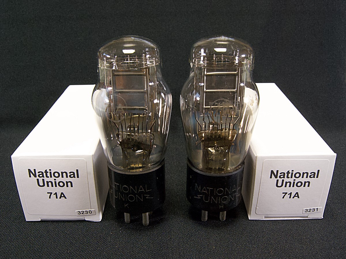 ♪♪National Union 71A 出力管 刻印ベース NOS品ペア #3230、米ナショナル・ユニオン♪♪拍卖
