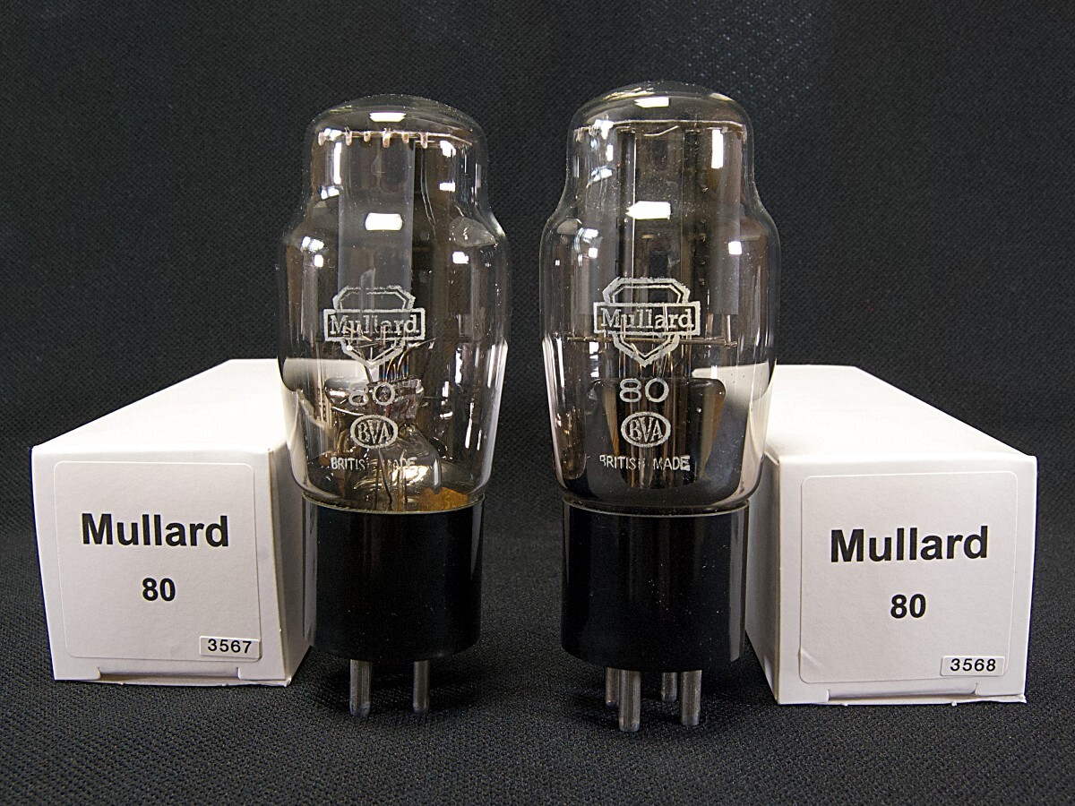 ♪♪Mullard 80 整流管 同一ロット NOS品ペア #3567、英ムラード♪♪拍卖