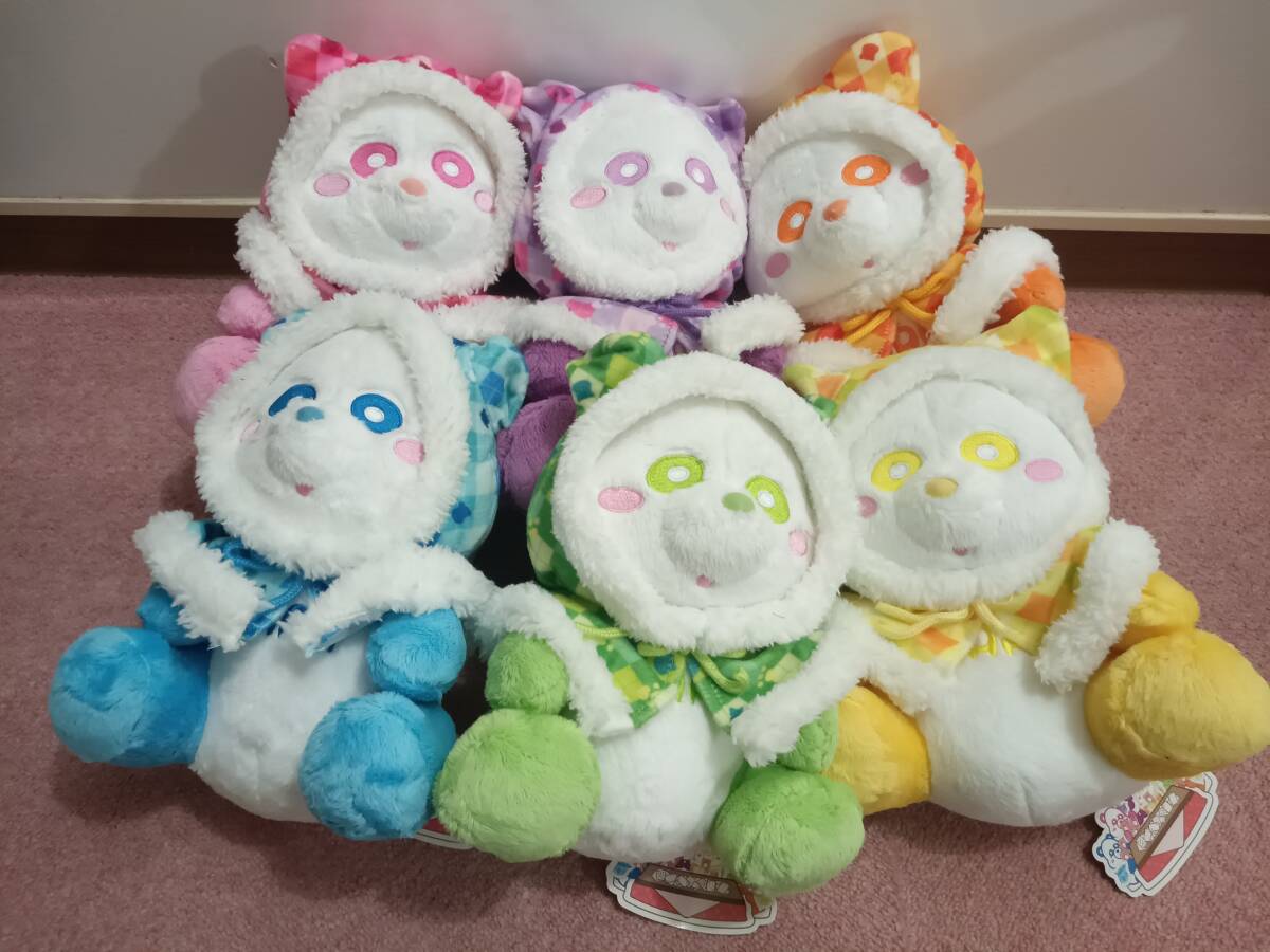 未使用保管品 AAA え~ パンダ タータンチェック こたつでほっこりBIGぬいぐるみ① 3種 こたつでほっこりBIGぬいぐるみ② 3種 6個セット 拍卖