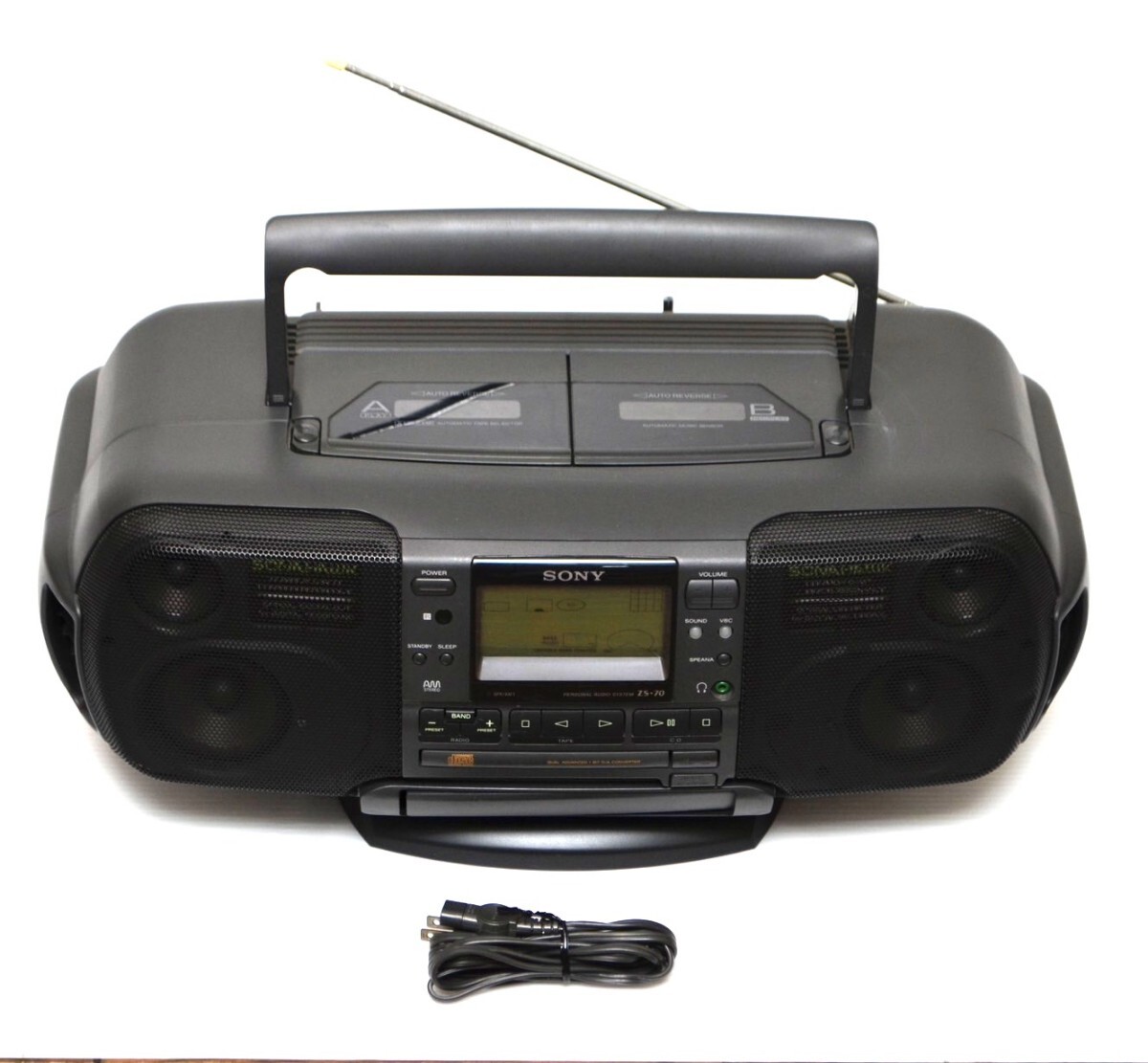 【入手困難/専用スタンド付】SONY ソニー ZS-70 ラジカセ SONAHAWK ソナホーク CD AM FM ラジオ TAPE テープ バブルラジカセ ZS-66の兄弟機拍卖