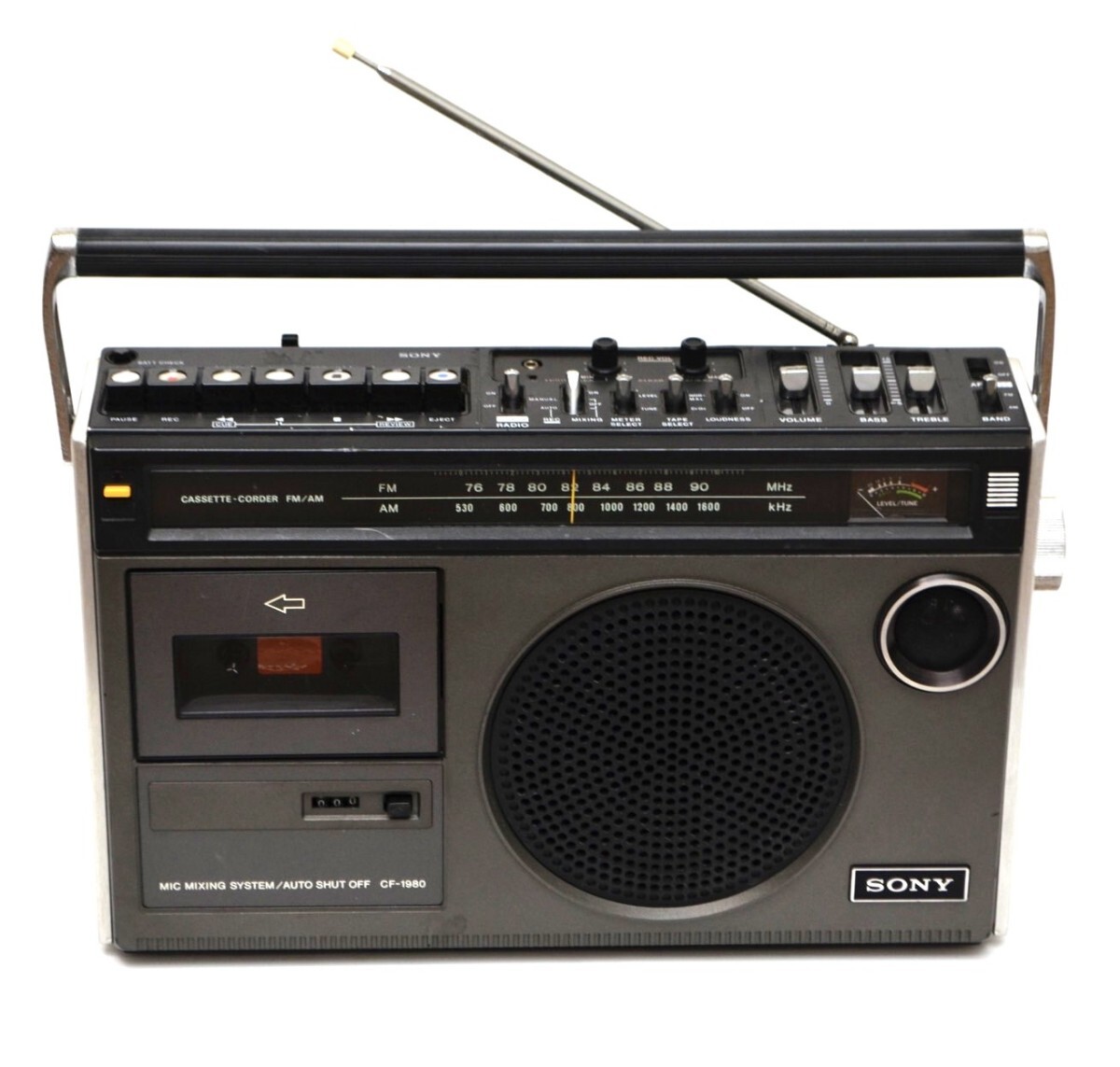 【入手困難/極美品】SONY ソニー CF-1980 ラジカセ カセット ラジオ FM AM 3バンド 2WAY SPEAKER MIC MIXING SYSTEM拍卖