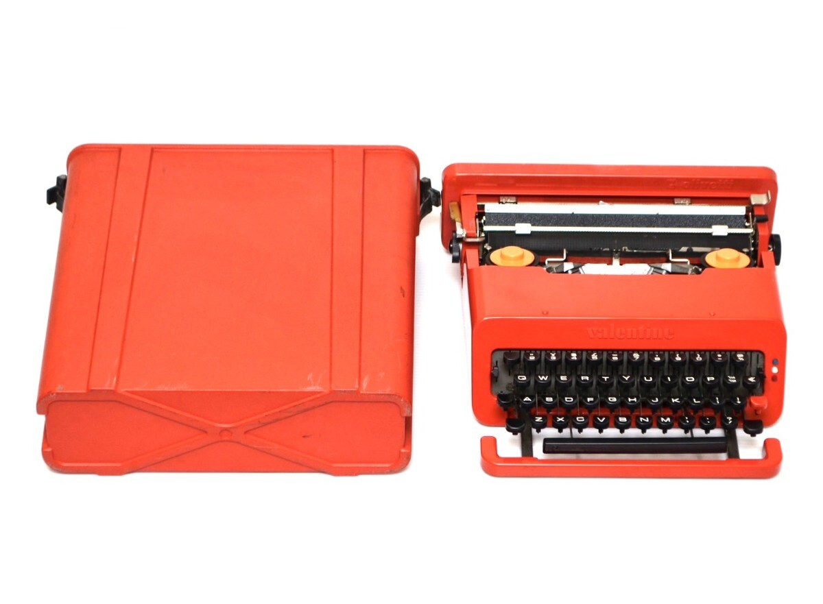 【真っ赤な限定品/ケース付属】Olivetti オリベッティ Valentine バレンタイン 赤バケツ タイプライター アンティーク レトロ拍卖