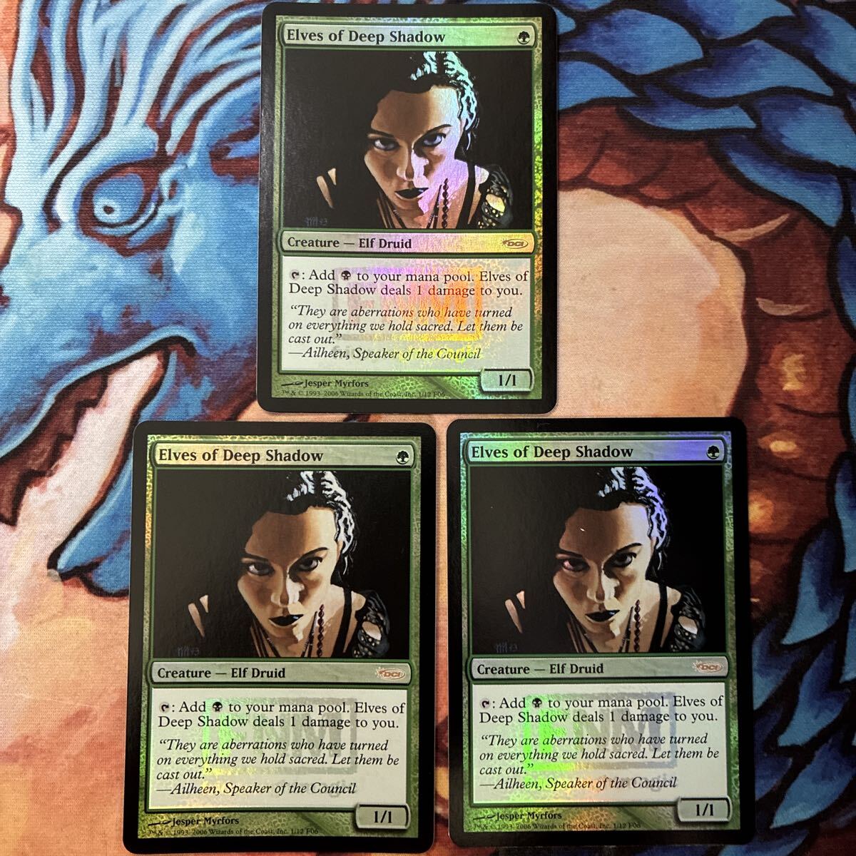 MTG マジックザギャザリング FNM プロモ foil 深き闇のエルフ/Elves of Deep Shadow 3枚セット拍卖