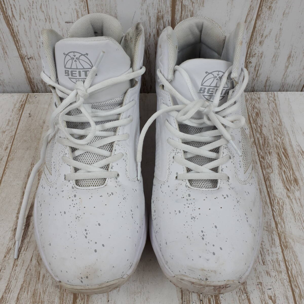 靴1098-192♪【80】BEITA ベイタ 2018 ホワイト バスケットシューズ スニーカー 27㎝拍卖
