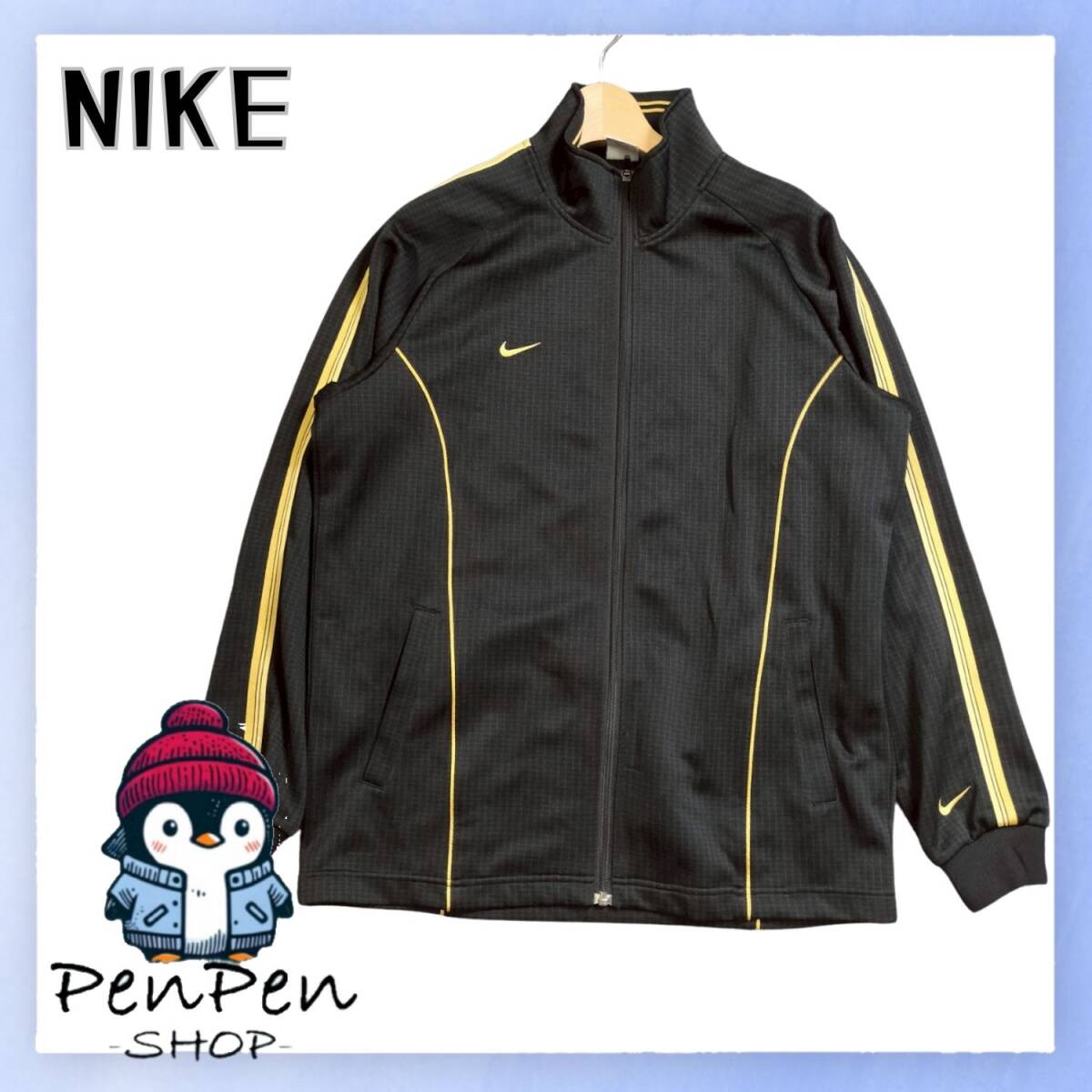 NIKE ナイキ メンズ ジャージ トラックジャケット DRI-FIT ブラック イエローライン Lサイズ スポーツウェア ストレッチ拍卖
