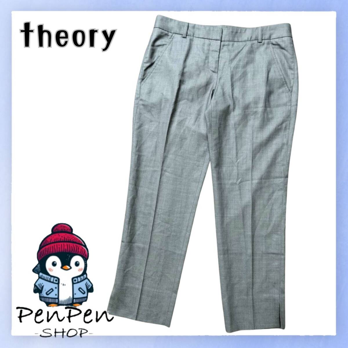 theory セオリー レディース スラックス パンツ 日本製 ウール混 グレー 灰色 size4 Mサイズ相当拍卖